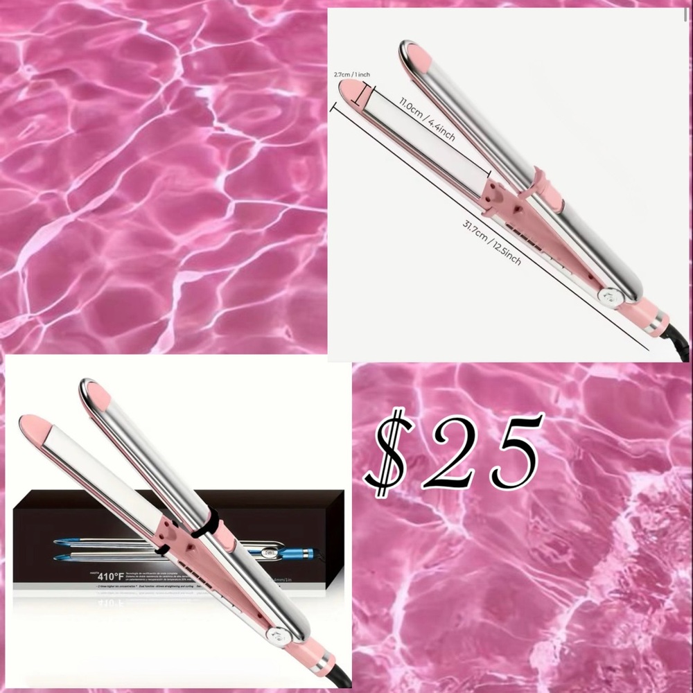 Pink Hair Straightener and Curler